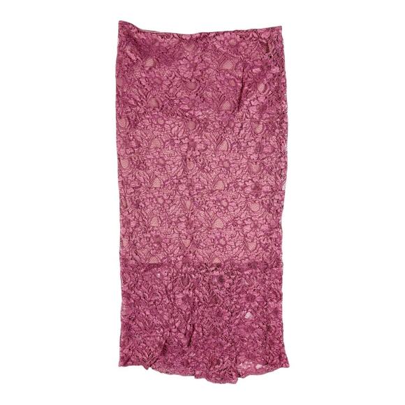ASOS Lace Crochet Pencil Skirt Pink Purple size 8 - Picture 1 of 11